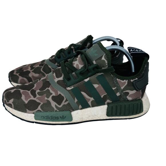 Adidas NMD R1 Boost Running Shoes Duck Camo Sesame Green D96617 Mens Size 8‎ - Picture 1 of 10